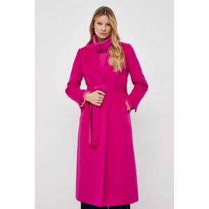Vlněný kabát MAX&Co. růžová barva, přechodný, bez zapínání