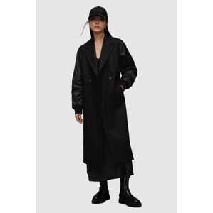 Kabát AllSaints WO103Z PAULAH COAT dámský, černá barva
