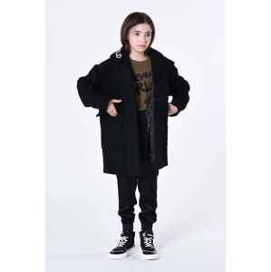 Dětský kabát Karl Lagerfeld černá barva