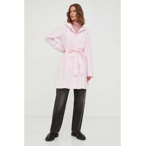 Nepromokavá bunda Rains 18130 Jackets dámská, růžová barva, přechodná