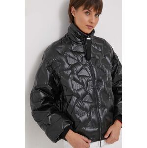 Péřová bunda Emporio Armani dámská, černá barva, zimní, oversize