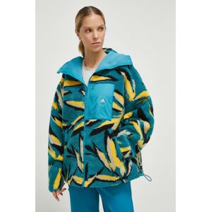 Bunda adidas by Stella McCartney TRENING s kapucí, vzorovaná