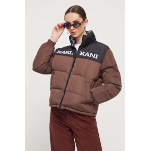 Oboustranná bunda Karl Kani dámská, hnědá barva, zimní