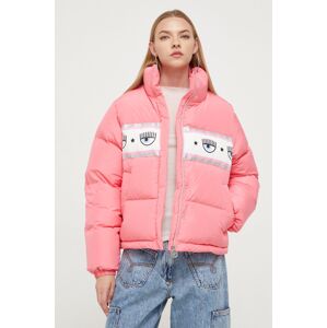 Péřová bunda Chiara Ferragni dámská, růžová barva, zimní