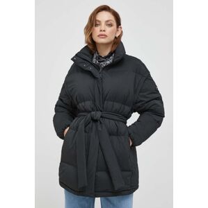Péřová bunda Calvin Klein dámská, černá barva, zimní, oversize