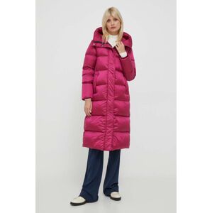 Péřová bunda Hetrego dámská, růžová barva, zimní