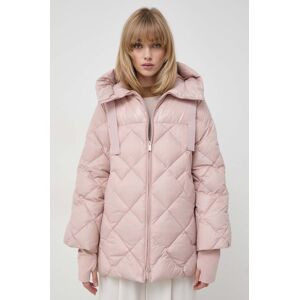 Péřová bunda Marella dámská, růžová barva, zimní