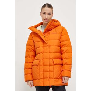 Péřová bunda Marmot dámská, oranžová barva, zimní