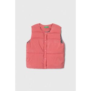 Dětská vesta United Colors of Benetton růžová barva