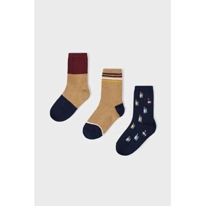 Dětské ponožky Mayoral 3-pack hnědá barva