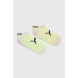 Ponožky Puma 2-pack dámské, zelená barva