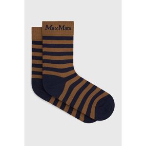 Ponožky s příměsí kašmíru Max Mara Leisure hnědá barva