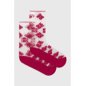 Ponožky HUGO dámské, růžová barva