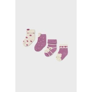 Kojenecké ponožky Mayoral Newborn Gift box 4-pack fialová barva