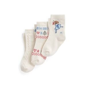 Kojenecké ponožky Polo Ralph Lauren 3-pack bílá barva