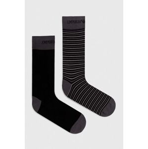 Ponožky Emporio Armani Underwear 3-pack pánské, šedá barva
