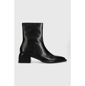 Kožené kotníkové boty Vagabond Shoemakers VIVIAN dámské, černá barva, na plochém podpatku, 5453.001.20