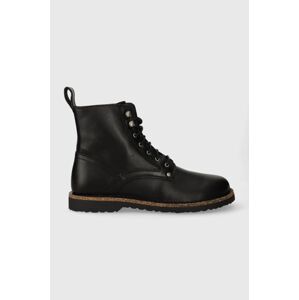 Kožené kotníkové boty Birkenstock Bryson dámské, černá barva, na plochém podpatku, 1025229