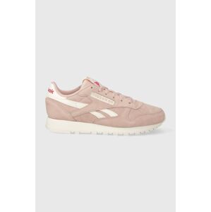 Semišové sneakers boty Reebok růžová barva