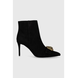 Semišové boty Kurt Geiger London Mayfair dámské, černá barva, na podpatku, 540200209