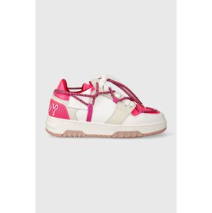 Kožené sneakers boty Off Play SORRENTO růžová barva, SORRENTO 1 WHITE, LATTE, FUCHSIA FLUO