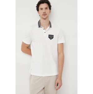 Polo tričko Armani Exchange bílá barva, s aplikací