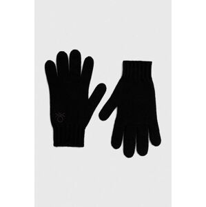 Dětské vlněné rukavice United Colors of Benetton černá barva