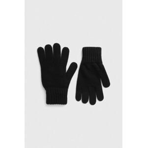 Vlněné rukavice Barbour černá barva