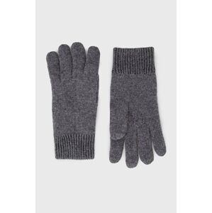 Vlněné rukavice Barbour Carlton šedá barva