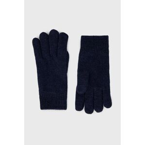 Vlněné rukavice Barbour Carlton tmavomodrá barva