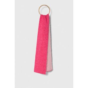 Dětský šátek z vlněné směsi United Colors of Benetton růžová barva, hladký