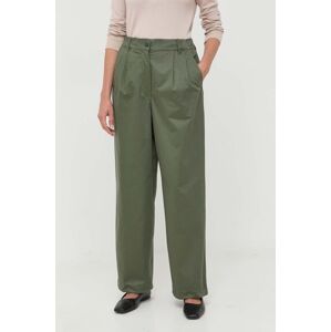 Kalhoty Weekend Max Mara dámské, zelená barva, široké, high waist