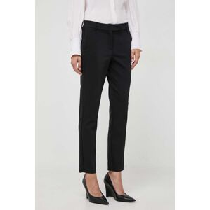 Kalhoty Marella dámské, černá barva, přiléhavé, medium waist