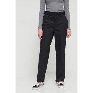 Kalhoty Dickies 874 dámské, černá barva, jednoduché, high waist