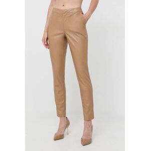 Kalhoty Twinset dámské, béžová barva, přiléhavé, high waist