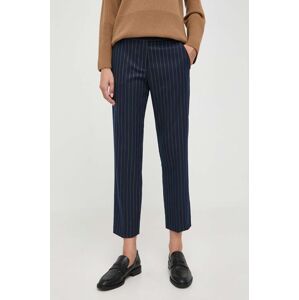 Kalhoty MAX&Co. dámské, tmavomodrá barva, jednoduché, medium waist