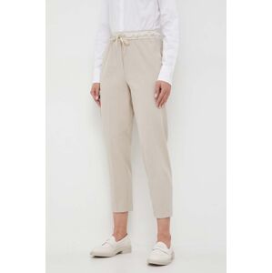 Kalhoty Marella Milva dámské, béžová barva, high waist