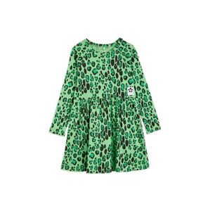 Dětské bavlněné šaty Mini Rodini zelená barva, mini