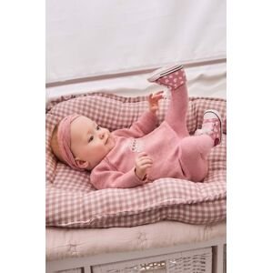 Dětské bavlněné šaty Mayoral Newborn růžová barva, mini