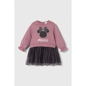 Dívčí šaty zippy x Disney fialová barva, mini