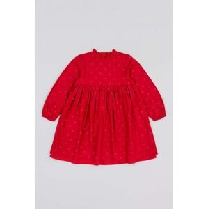Dětské bavlněné šaty zippy červená barva, mini