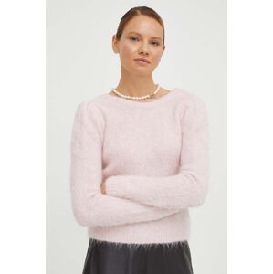 Vlněný svetr BA&SH dámský, růžová barva