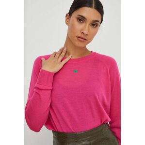Vlněný svetr MAX&Co. dámský, růžová barva, lehký