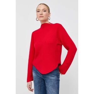 Vlněný svetr Victoria Beckham dámský, červená barva
