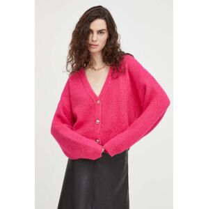 Vlněný svetr Gestuz růžová barva, lehký