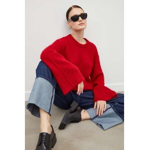 Vlněný svetr By Malene Birger dámský, červená barva