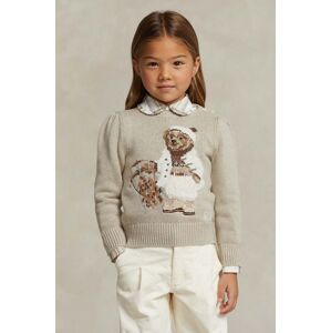 Dětský bavlněný svetr Polo Ralph Lauren béžová barva
