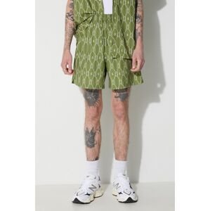 Bavlněné šortky Filling Pieces Resort zelená barva, 93026701019