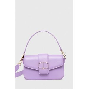 Kožená kabelka Twinset fialová barva