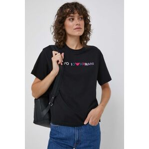 Bavlněné tričko Emporio Armani černá barva